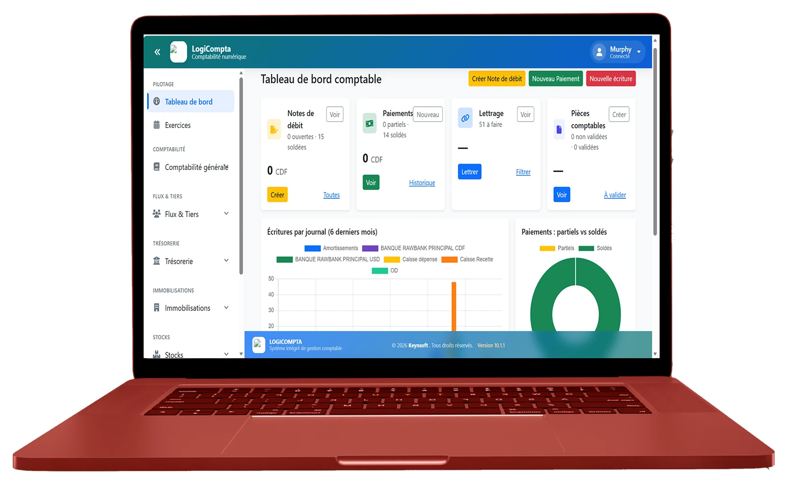 LogiCompta — écran actuel
