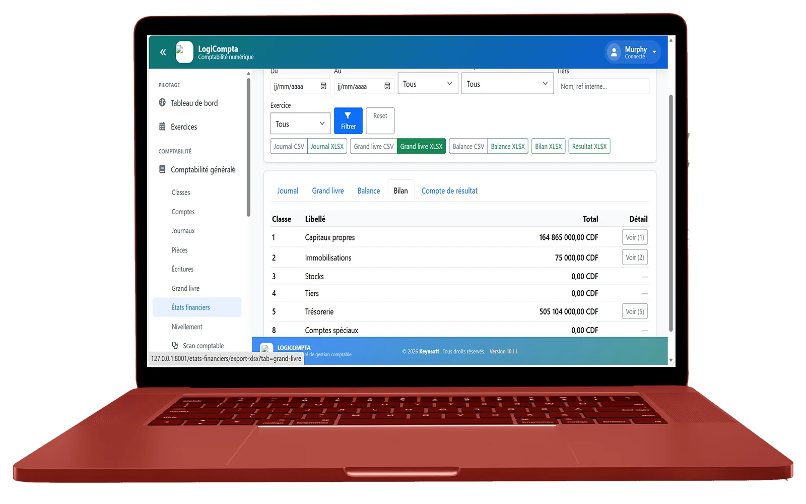 États financiers LogiCompta