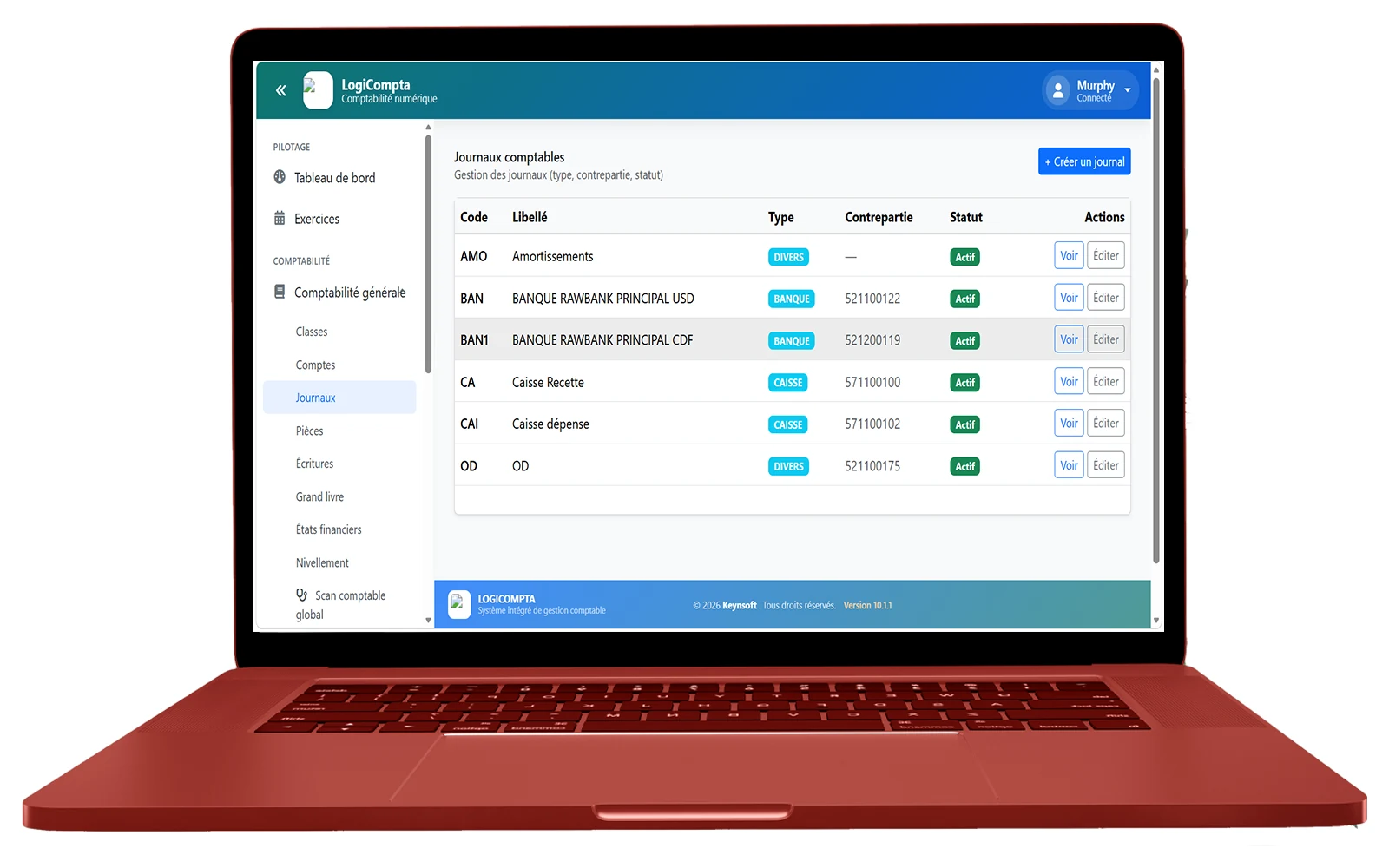 Journaux comptables LogiCompta