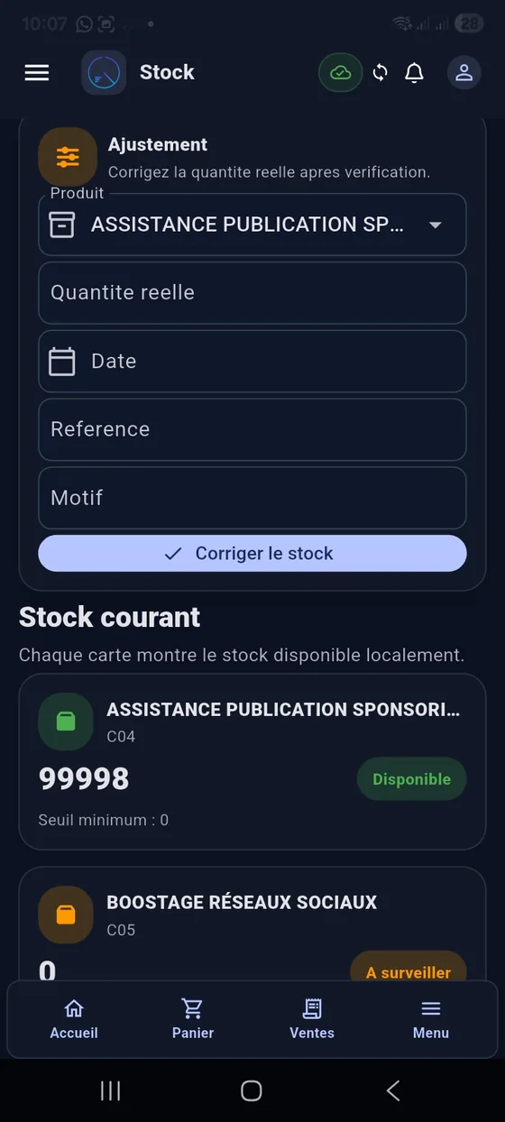 Liste des dépenses